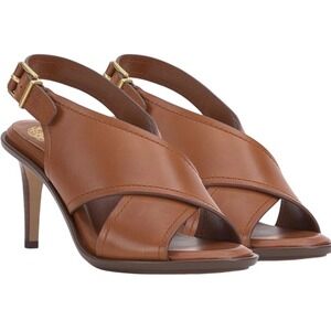 Vince Camuto Famla Leather Slingback Dress Sandals Caramello Brown 8.5M VC-FAMLA